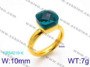 Stainless Steel Stone&Crystal Ring - KR54210-K