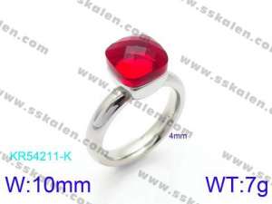 Stainless Steel Stone&Crystal Ring - KR54211-K