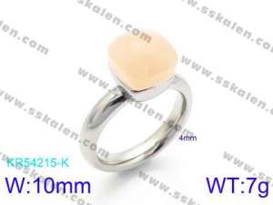 Stainless Steel Stone&Crystal Ring - KR54215-K