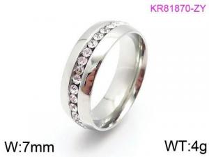 Stainless Steel Stone&Crystal Ring - KR81870-ZY