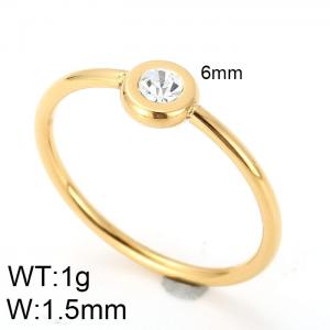 Stainless Steel Stone&Crystal Ring - KR82025-GC