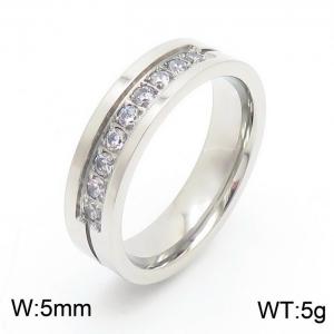 Stainless Steel Stone&Crystal Ring - KR82211-K