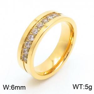 Stainless Steel Stone&Crystal Ring - KR82212-K