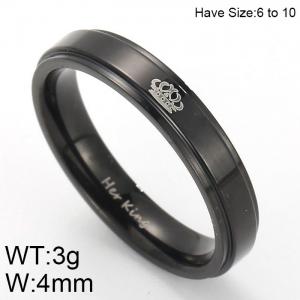 Stainless Steel Black-plating Ring - KR82217-K