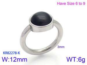 Stainless Steel Stone&Crystal Ring - KR82278-K