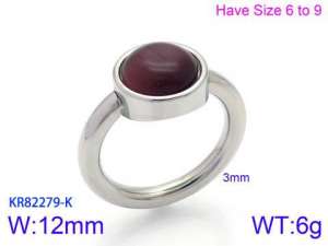 Stainless Steel Stone&Crystal Ring - KR82279-K