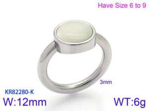 Stainless Steel Stone&Crystal Ring - KR82280-K