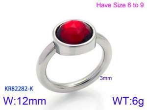 Stainless Steel Stone&Crystal Ring - KR82282-K