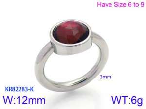 Stainless Steel Stone&Crystal Ring - KR82283-K