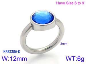 Stainless Steel Stone&Crystal Ring - KR82286-K