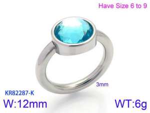 Stainless Steel Stone&Crystal Ring - KR82287-K