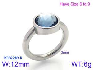 Stainless Steel Stone&Crystal Ring - KR82289-K