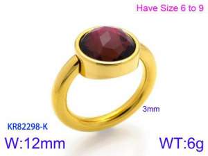 Stainless Steel Stone&Crystal Ring - KR82298-K