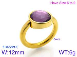 Stainless Steel Stone&Crystal Ring - KR82299-K