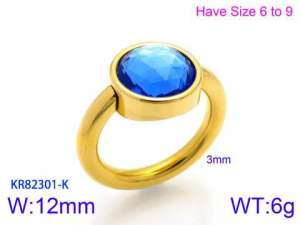 Stainless Steel Stone&Crystal Ring - KR82301-K