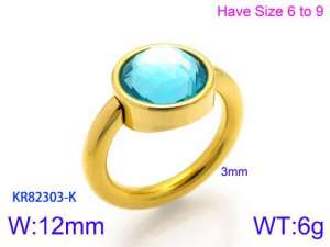 Stainless Steel Stone&Crystal Ring - KR82303-K