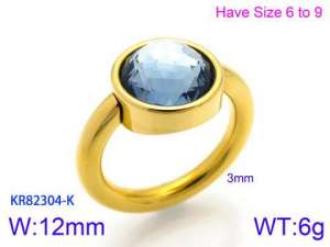 Stainless Steel Stone&Crystal Ring - KR82304-K