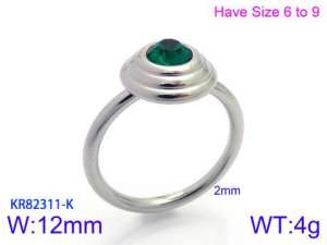 Stainless Steel Stone&Crystal Ring - KR82311-K