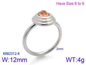 Stainless Steel Stone&Crystal Ring - KR82312-K