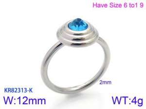 Stainless Steel Stone&Crystal Ring - KR82313-K