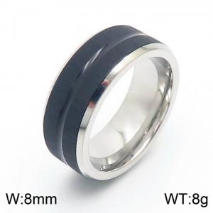 Stainless Steel Black-plating Ring - KR82459-K