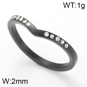 Stainless Steel Stone&Crystal Ring - KR82468-GC