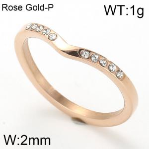 Stainless Steel Stone&Crystal Ring - KR82470-GC