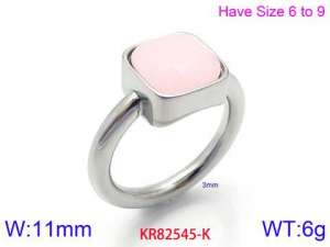 Stainless Steel Stone&Crystal Ring - KR82545-K