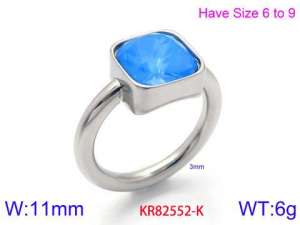 Stainless Steel Stone&Crystal Ring - KR82552-K