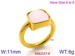 Stainless Steel Stone&Crystal Ring - KR82557-K