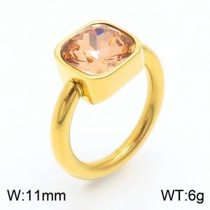 Stainless Steel Stone&Crystal Ring - KR82561-K