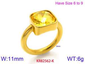 Stainless Steel Stone&Crystal Ring - KR82562-K