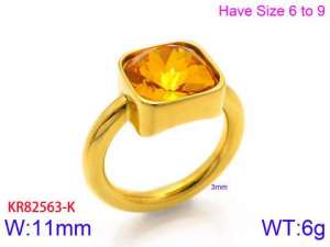 Stainless Steel Stone&Crystal Ring - KR82563-K