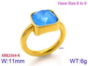 Stainless Steel Stone&Crystal Ring - KR82564-K