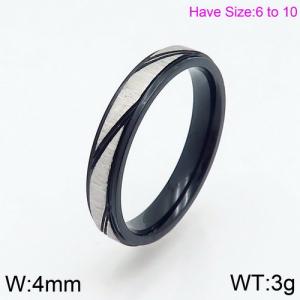 Stainless Steel Black-plating Ring - KR82617-K