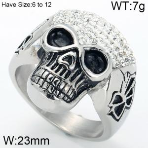 Stainless Skull Ring - KR82726-K