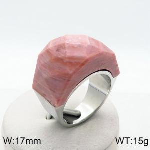 Stainless Steel Stone&Crystal Ring - KR82749-GC