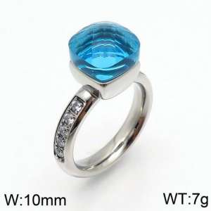 Stainless Steel Stone&Crystal Ring - KR82849-K