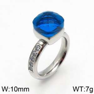 Stainless Steel Stone&Crystal Ring - KR82850-K