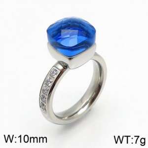 Stainless Steel Stone&Crystal Ring - KR82851-K