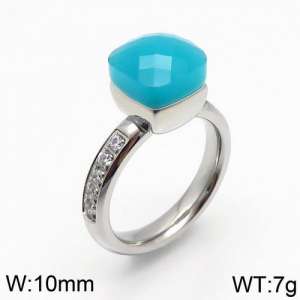 Stainless Steel Stone&Crystal Ring - KR82853-K