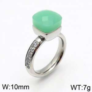 Stainless Steel Stone&Crystal Ring - KR82860-K