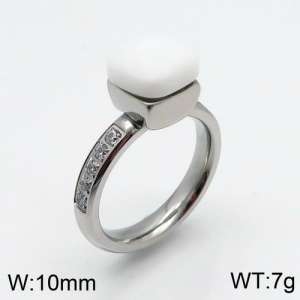 Stainless Steel Stone&Crystal Ring - KR82872-K