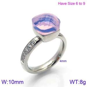 Stainless Steel Stone&Crystal Ring - KR82880-K