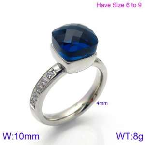 Stainless Steel Stone&Crystal Ring - KR82881-K