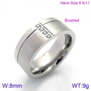 Stainless Steel Stone&Crystal Ring - KR82886-K