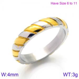 Stainless Steel Gold-plating Ring - KR82891-K