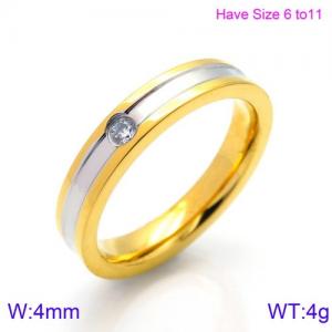 Stainless Steel Stone&Crystal Ring - KR82894-K