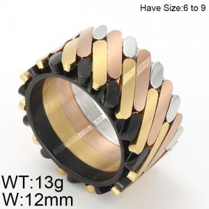 Stainless Steel Gold-plating Ring - KR82895-K