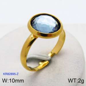 Stainless Steel Stone&Crystal Ring - KR82895-Z